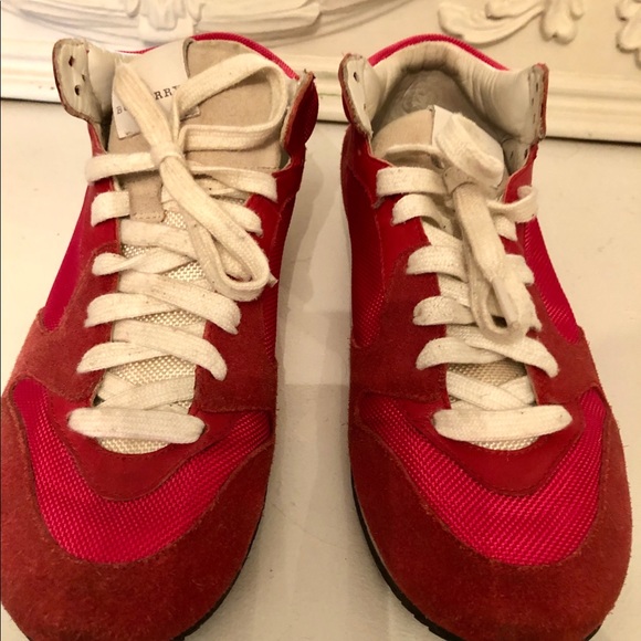 Burberry pink/red suede+leather sneakers (size 7) - Picture 2 of 7